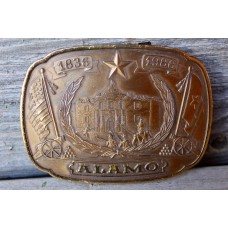 Vintage Jewelers Bronze Alamo 150th Anniversary Belt Buckle.